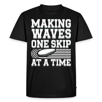 Stone jumping, stone jumping, outdoor hobby stone - Men's Premium Organic T-Shirt - black - Front - Nico (187cm)
