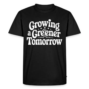 Climate optimism, Earth Day, Sustainability - Men's Premium Organic T-Shirt - black - Front - Nico (187cm)