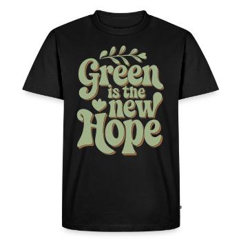 Climate optimism, Earth Day, Sustainability - Men's Premium Organic T-Shirt - black - Front - Nico (187cm)