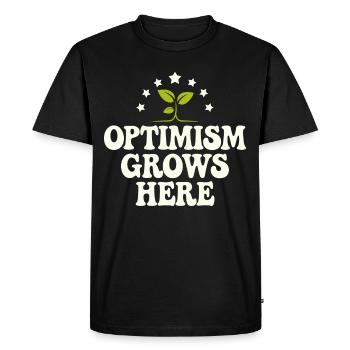 Climate optimism, Earth Day, Sustainability - Men's Premium Organic T-Shirt - black - Front - Nico (187cm)