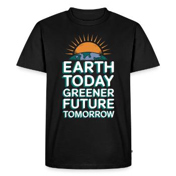 Climate optimism, Earth Day, Sustainability - Men's Premium Organic T-Shirt - black - Front - Nico (187cm)