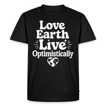 Climate optimism, Earth Day, Sustainability - Men's Premium Organic T-Shirt - black - Front - Nico (187cm)
