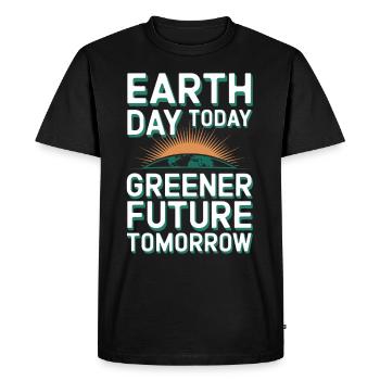 Climate optimism, Earth Day, Sustainability - Men's Premium Organic T-Shirt - black - Front - Nico (187cm)