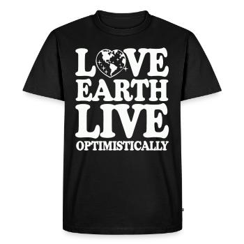 Climate optimism, Earth Day, Sustainability - Men's Premium Organic T-Shirt - black - Front - Nico (187cm)