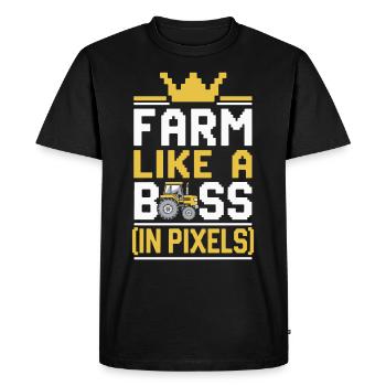 Farming Simulator Virtual Farming Game Fan Farm - Men's Premium Organic T-Shirt - black - Front - Nico (187cm)