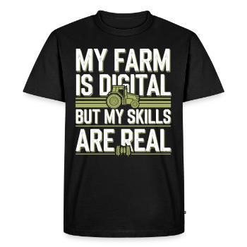 Farming Simulator Virtual Farming Game Fan Farm - Men's Premium Organic T-Shirt - black - Front - Nico (187cm)