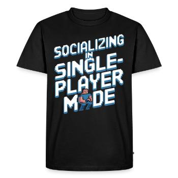 Introverted Gamer Declarer Calm - Men's Premium Organic T-Shirt - black - Front - Nico (187cm)
