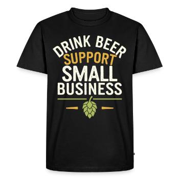 Amateur de bière artisanale, fan de brasserie locale - T-shirt Premium bio Homme - noir - Devant - Nico (187cm)