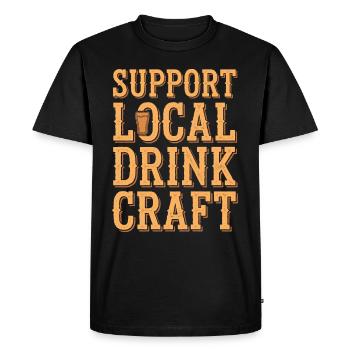 Amateur de bière artisanale, fan de brasserie locale - T-shirt Premium bio Homme - noir - Devant - Nico (187cm)