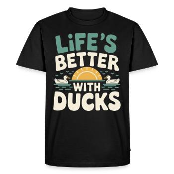 propriétaires de canards domestiques, amoureux des canards, - T-shirt Premium bio Homme - noir - Devant - Nico (187cm)