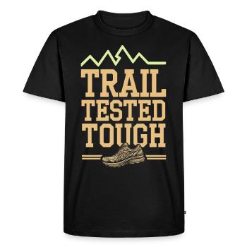 Running trails for trail running enthusiasts - Men's Premium Organic T-Shirt - black - Front - Nico (187cm)
