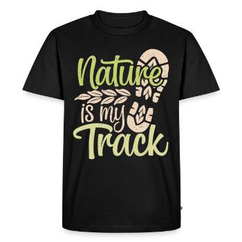 Running trails for trail running enthusiasts - Men's Premium Organic T-Shirt - black - Front - Nico (187cm)