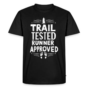 Running trails for trail running enthusiasts - Men's Premium Organic T-Shirt - black - Front - Nico (187cm)
