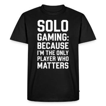 Introverted Gamer Declarer Calm - Men's Premium Organic T-Shirt - black - Front - Nico (187cm)