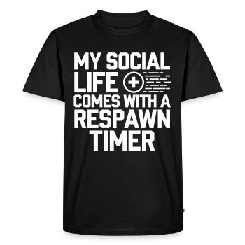 Introverted Gamer Declarer Calm - Men's Premium Organic T-Shirt - black - Front - Nico (187cm)