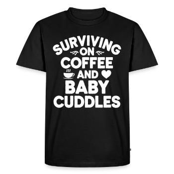 Humour parental Les nouveaux pères ont pour la première fois - T-shirt Premium bio Homme - noir - Devant - Nico (187cm)