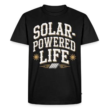 Énergie solaire Énergie renouvelable Mode de vie durable - T-shirt Premium bio Homme - noir - Devant - Nico (187cm)