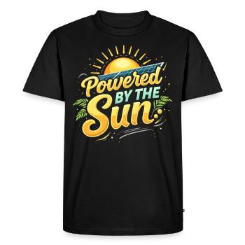 Énergie solaire Énergie renouvelable Mode de vie durable - T-shirt Premium bio Homme - noir - Devant - Nico (187cm)