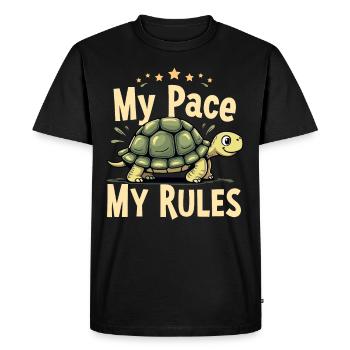 Turtle care for owners of - Men's Premium Organic T-Shirt - black - Front - Nico (187cm)