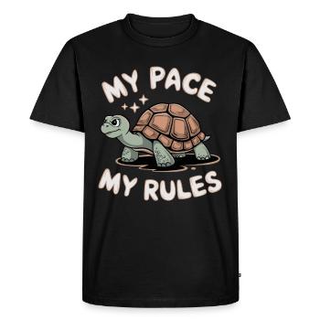 Turtle care for owners of - Men's Premium Organic T-Shirt - black - Front - Nico (187cm)