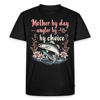 Maman pêcheuse, fière pêcheuse et pêcheuse en plein air - T-shirt Premium bio Homme - noir - Devant - Nico (187cm)