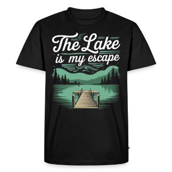 Wild Swimming Outdoor Adventure and Open - Men's Premium Organic T-Shirt - black - Front - Nico (187cm)