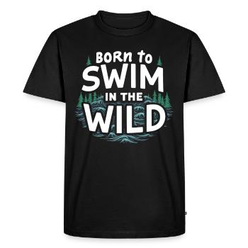 Wild Swimming Outdoor Adventure and Open - Men's Premium Organic T-Shirt - black - Front - Nico (187cm)