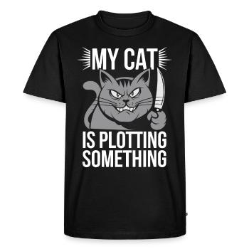 Amoureux des chats, Humour noir, Coquin, - T-shirt Premium bio Homme - noir - Devant - Nico (187cm)