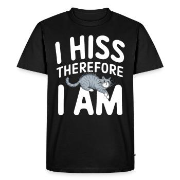 Cat Lover, Dark Humor, Naughty, - Men's Premium Organic T-Shirt - black - Front - Nico (187cm)