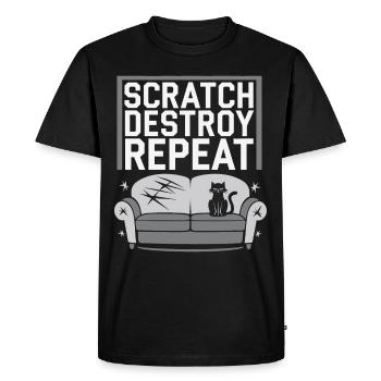 Amoureux des chats, Humour noir, Coquin, - T-shirt Premium bio Homme - noir - Devant - Nico (187cm)
