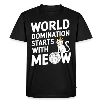 Amoureux des chats, Humour noir, Coquin, - T-shirt Premium bio Homme - noir - Devant - Nico (187cm)