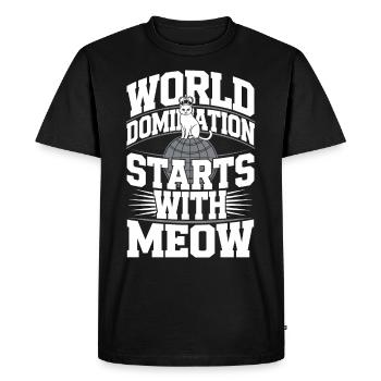 Amoureux des chats, Humour noir, Coquin, - T-shirt Premium bio Homme - noir - Devant - Nico (187cm)