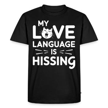 Amoureux des chats, Humour noir, Coquin, - T-shirt Premium bio Homme - noir - Devant - Nico (187cm)