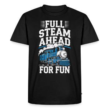 Railfan Passionné de train Amoureux des locomotives - T-shirt Premium bio Homme - noir - Devant - Nico (187cm)