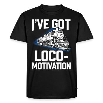 Railfan Passionné de train Amoureux des locomotives - T-shirt Premium bio Homme - noir - Devant - Nico (187cm)