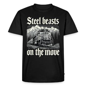 Railfan Passionné de train Amoureux des locomotives - T-shirt Premium bio Homme - noir - Devant - Nico (187cm)