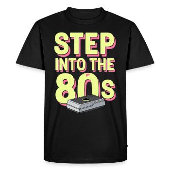 80s Fitness Enthusiast Retro Workout And - Men's Premium Organic T-Shirt - black - Front - Nico (187cm)