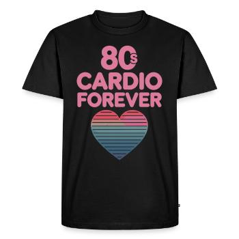 80s Fitness Enthusiast Retro Workout And - Men's Premium Organic T-Shirt - black - Front - Nico (187cm)