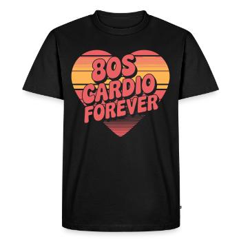 80s Fitness Enthusiast Retro Workout And - Men's Premium Organic T-Shirt - black - Front - Nico (187cm)