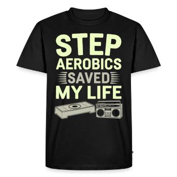 80s Fitness Enthusiast Retro Workout And - Men's Premium Organic T-Shirt - black - Front - Nico (187cm)