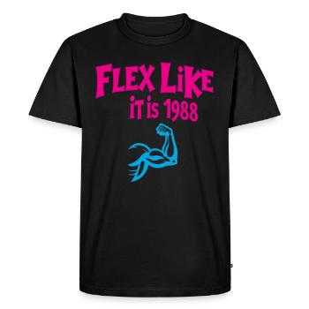 80s Fitness Enthusiast Retro Workout And - Men's Premium Organic T-Shirt - black - Front - Nico (187cm)
