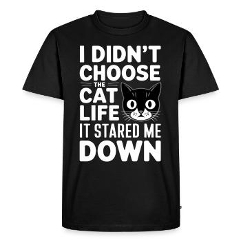 Amoureux des chats, Humour noir, Coquin, - T-shirt Premium bio Homme - noir - Devant - Nico (187cm)
