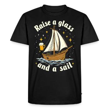 Sailors Sea Shanty Singing Ship Adventures - Men's Premium Organic T-Shirt - black - Front - Nico (187cm)