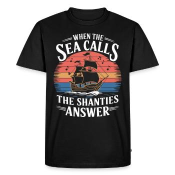Sailors Sea Shanty Singing Ship Adventures - Men's Premium Organic T-Shirt - black - Front - Nico (187cm)