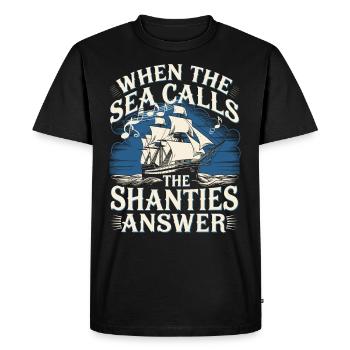 Sailors Sea Shanty Singing Ship Adventures - Men's Premium Organic T-Shirt - black - Front - Nico (187cm)