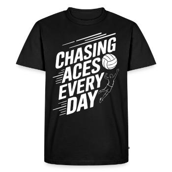 Volleyball Player And Fan Spike Serving - Men's Premium Organic T-Shirt - black - Front - Nico (187cm)