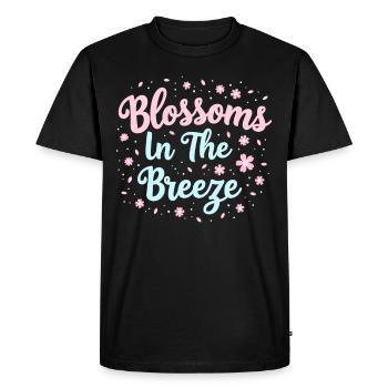 Passionné de fleurs de cerisier Sakura Lovers Printemps - T-shirt Premium bio Homme - noir - Devant - Nico (187cm)