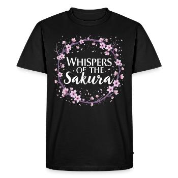 Passionné de fleurs de cerisier Sakura Lovers Printemps - T-shirt Premium bio Homme - noir - Devant - Nico (187cm)