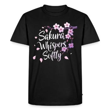 Passionné de fleurs de cerisier Sakura Lovers Printemps - T-shirt Premium bio Homme - noir - Devant - Nico (187cm)
