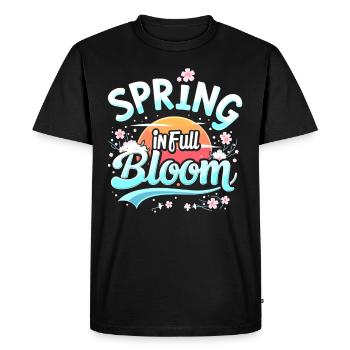Passionné de fleurs de cerisier Sakura Lovers Printemps - T-shirt Premium bio Homme - noir - Devant - Nico (187cm)